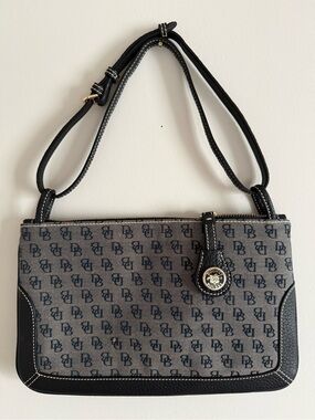 Dooney & Bourke Gray and Black Monogram Shoulder Bag